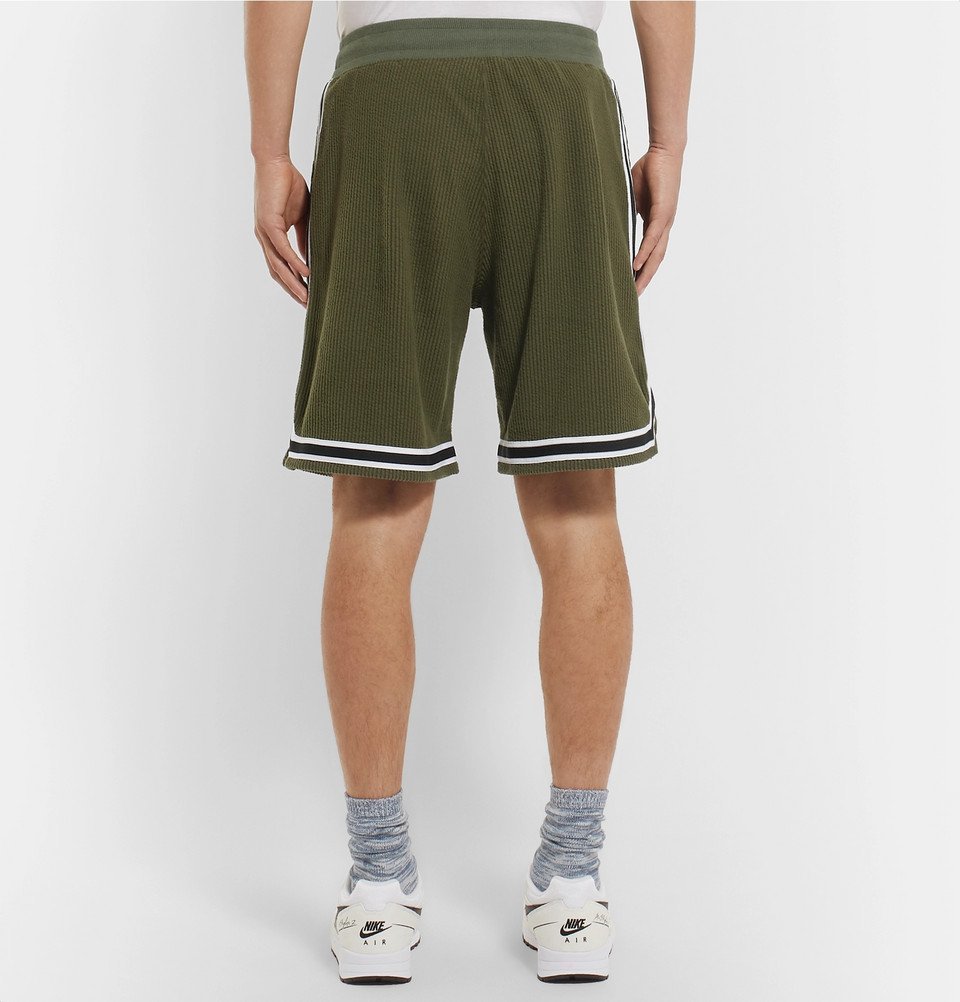 John Elliott - Contrast-Trimmed Cotton-Blend Corduroy Shorts - Men - Green