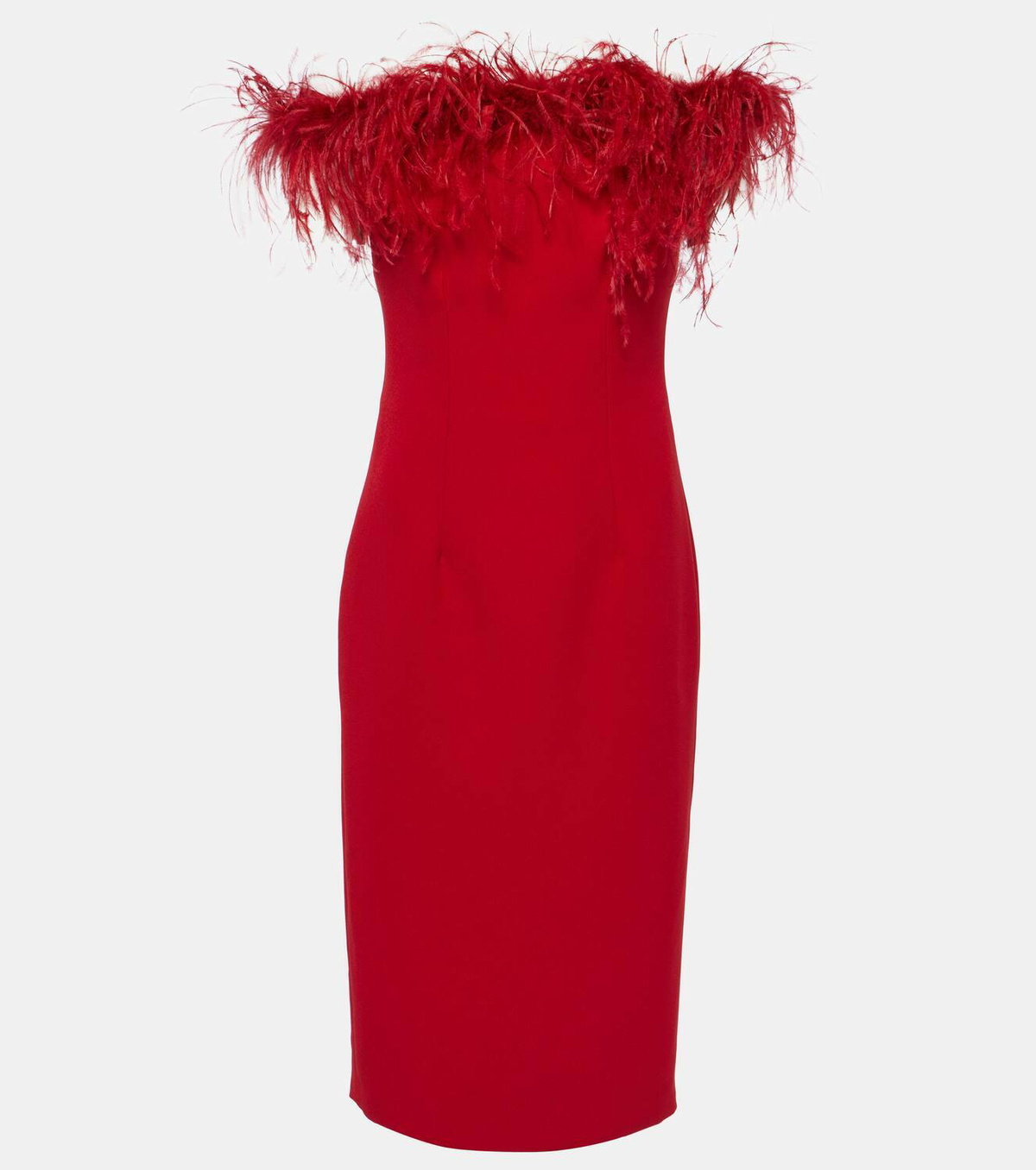 Safiyaa Starling feather-trimmed midi dress Safiyaa