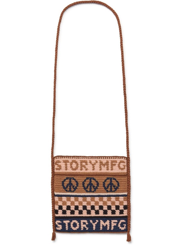 Photo: Story Mfg. - Peace Crochet-Knit Cotton Messenger Bag
