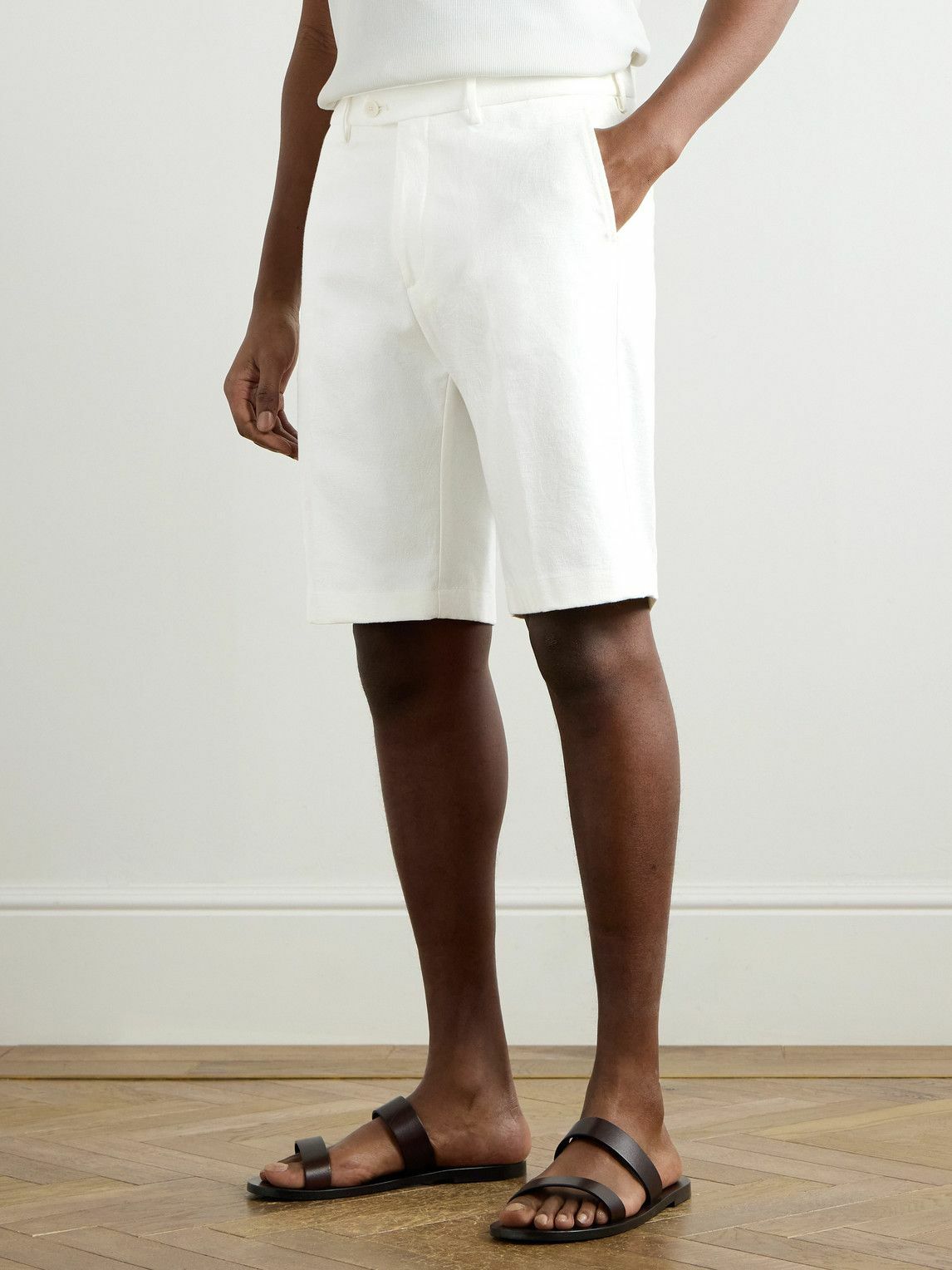 Etro - Straight-Leg Paisley-Jacquard Denim Shorts - White