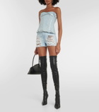 Dion Lee Distressed high-rise denim shorts