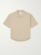 AMI PARIS - Logo-Embroidered Twill Shirt - Neutrals