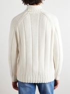 Brunello Cucinelli - Ribbed Cashmere Rollneck Sweater - White