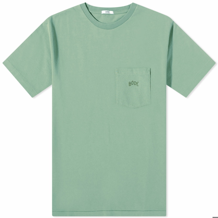 Photo: Bode Men's Pocket T-Shirt in Ivy