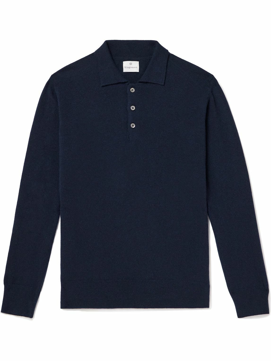 Kingsman - Wade Merino Wool and Cashmere-Blend Polo Shirt - Blue