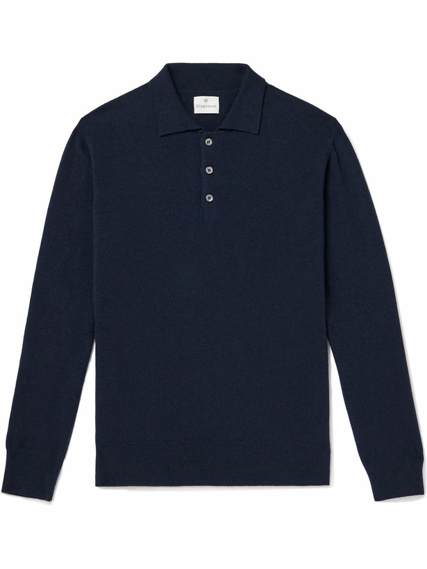 Photo: Kingsman - Wade Merino Wool and Cashmere-Blend Polo Shirt - Blue