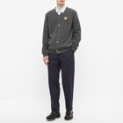 Comme des Garçons Play Men's Gold Heart Cardigan in Grey