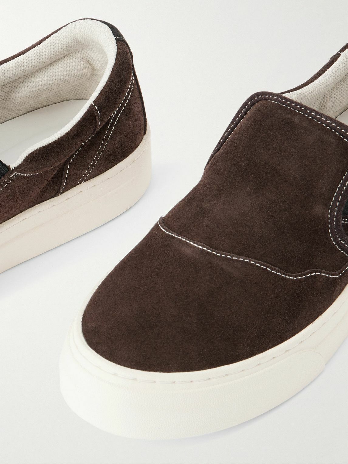 Omni - Lister Canvas-Trimmed Suede Slip-On Sneakers - Brown