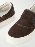 Omni - Lister Canvas-Trimmed Suede Slip-On Sneakers - Brown