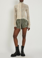 Rick Owens Lilies Gary Embellished Mesh Jacket Brown