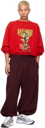 LU'U DAN SSENSE Exclusive Burgundy Bontan Lounge Pants