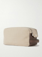Brunello Cucinelli - Leather-Trimmed Cotton and Linen-Blend Wash Bag