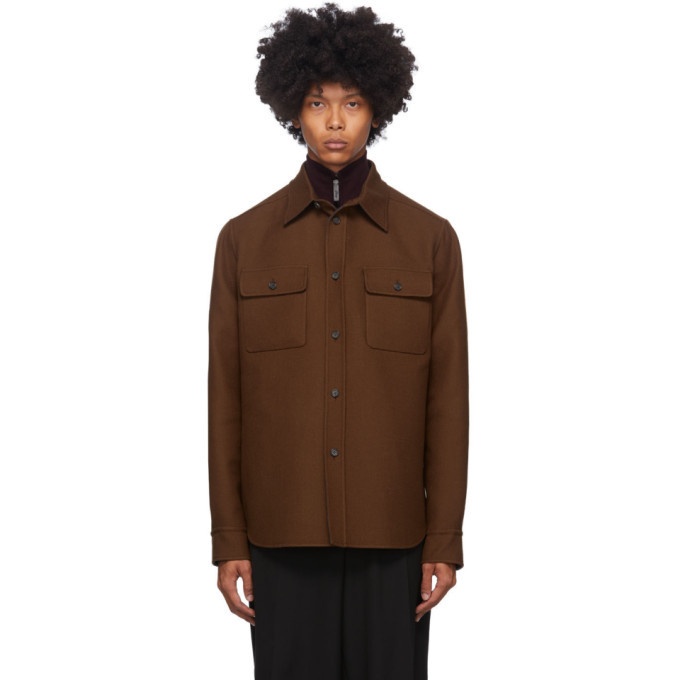 Photo: Brioni Brown Wool Double Overshirt