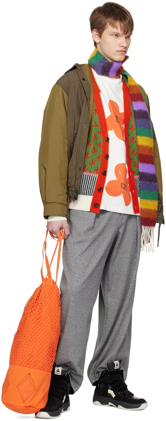 A PERSONAL NOTE 73 Orange & Green Jacquard Cardigan