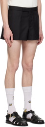 Thom Browne Black Backstrap Shorts