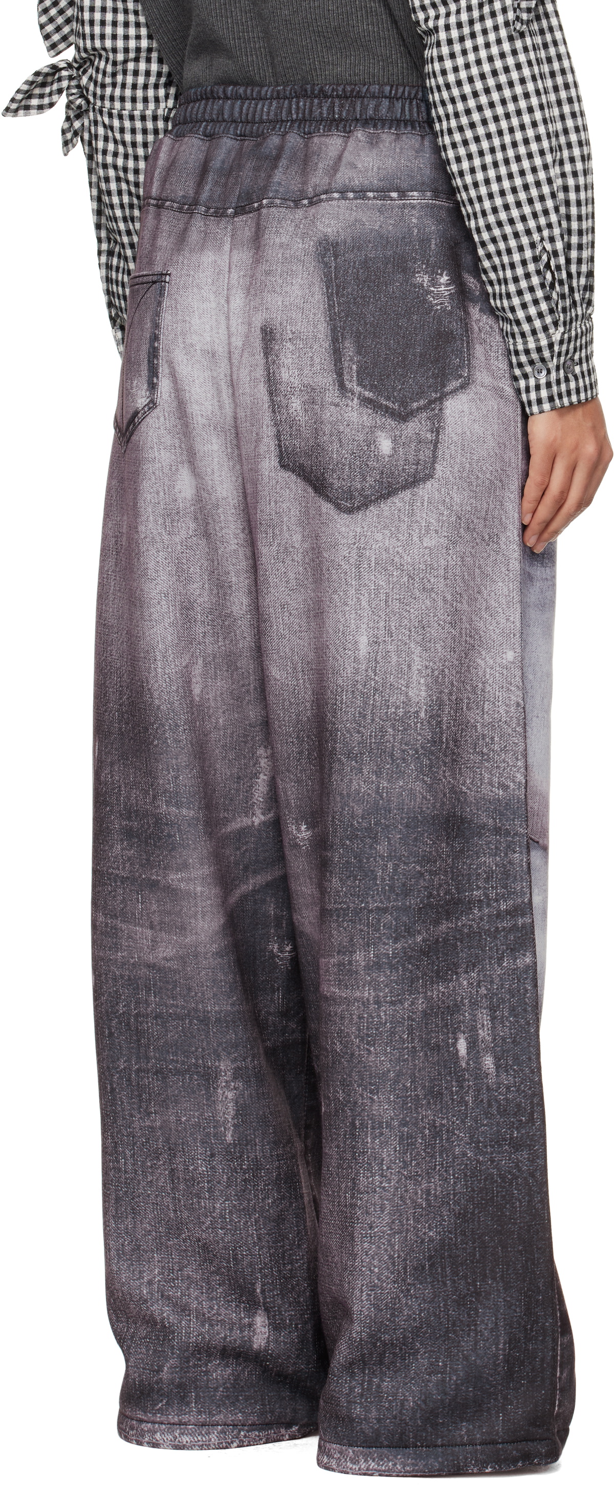 OPEN YY Gray Jean Effect Wide Lounge Pants