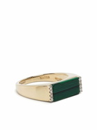 Mateo 14K Yellow Gold Malachite Bar Ring