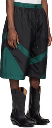 VAQUERA Black & Green Windbreaker Shorts