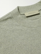 FEAR OF GOD ESSENTIALS - Logo-Flocked Cotton-Jersey T-Shirt - Gray