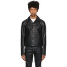 Rick Owens Drkshdw Black Faux Leather Worker Jacket