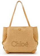 Chloe Clover Logo-embroidered Raffia Tote bag - Brown - One Size
