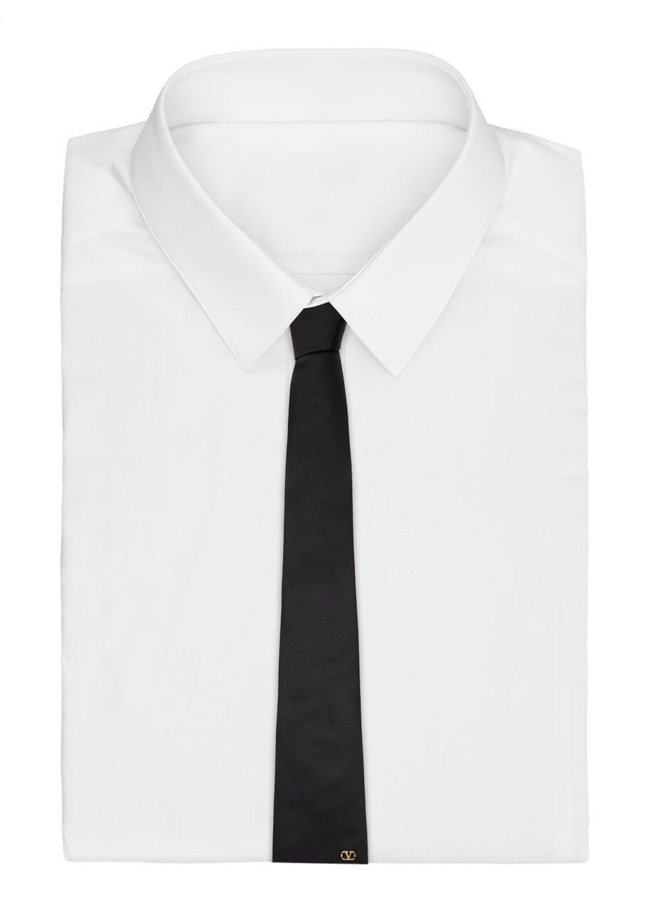 Valentino Garavani Vlogo Silk tie - Black - One Size