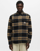 Carhartt Wip L/S Hawkins Shirt Black/Orange - Mens - Longsleeves