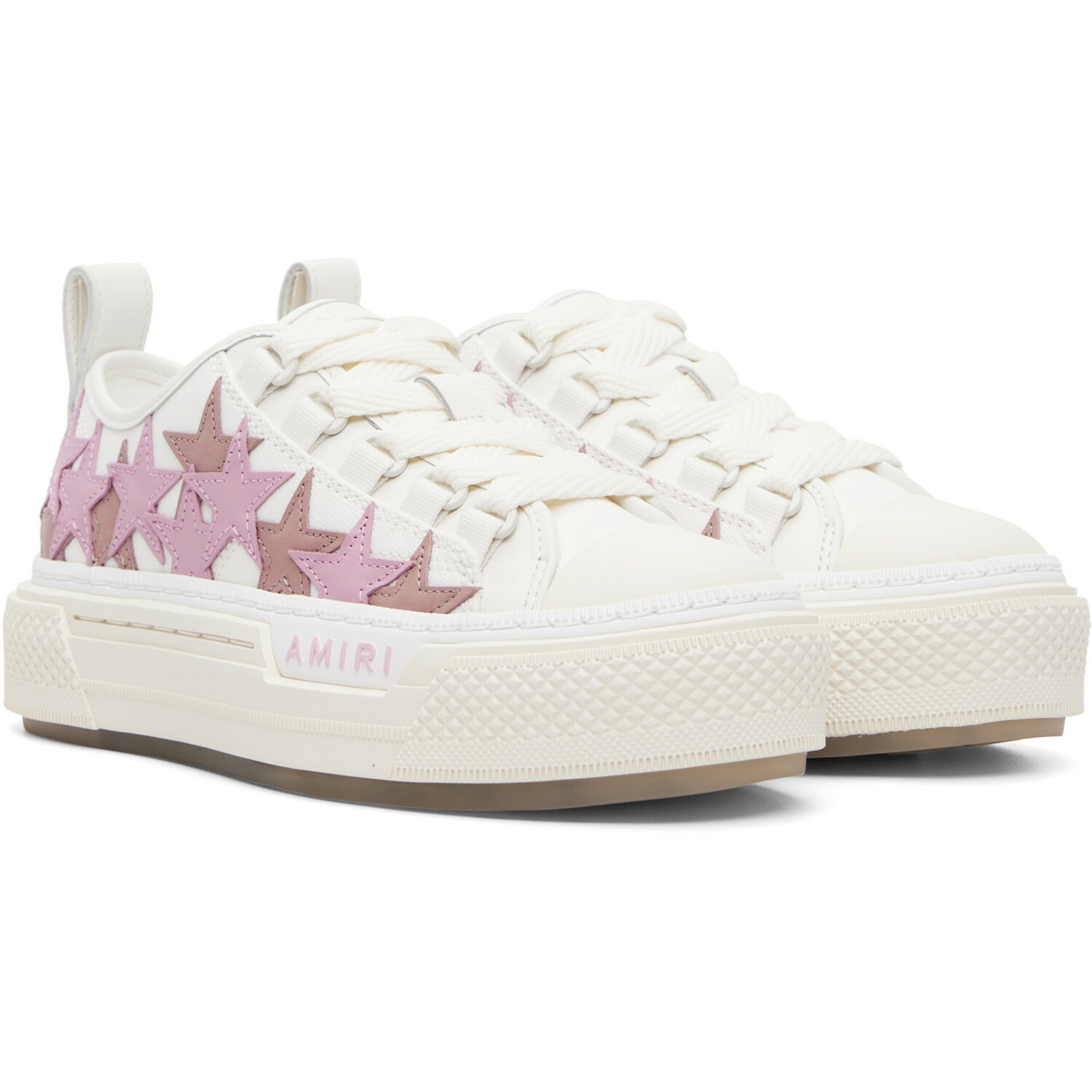 AMIRI White & Pink Stars Court Low Sneakers