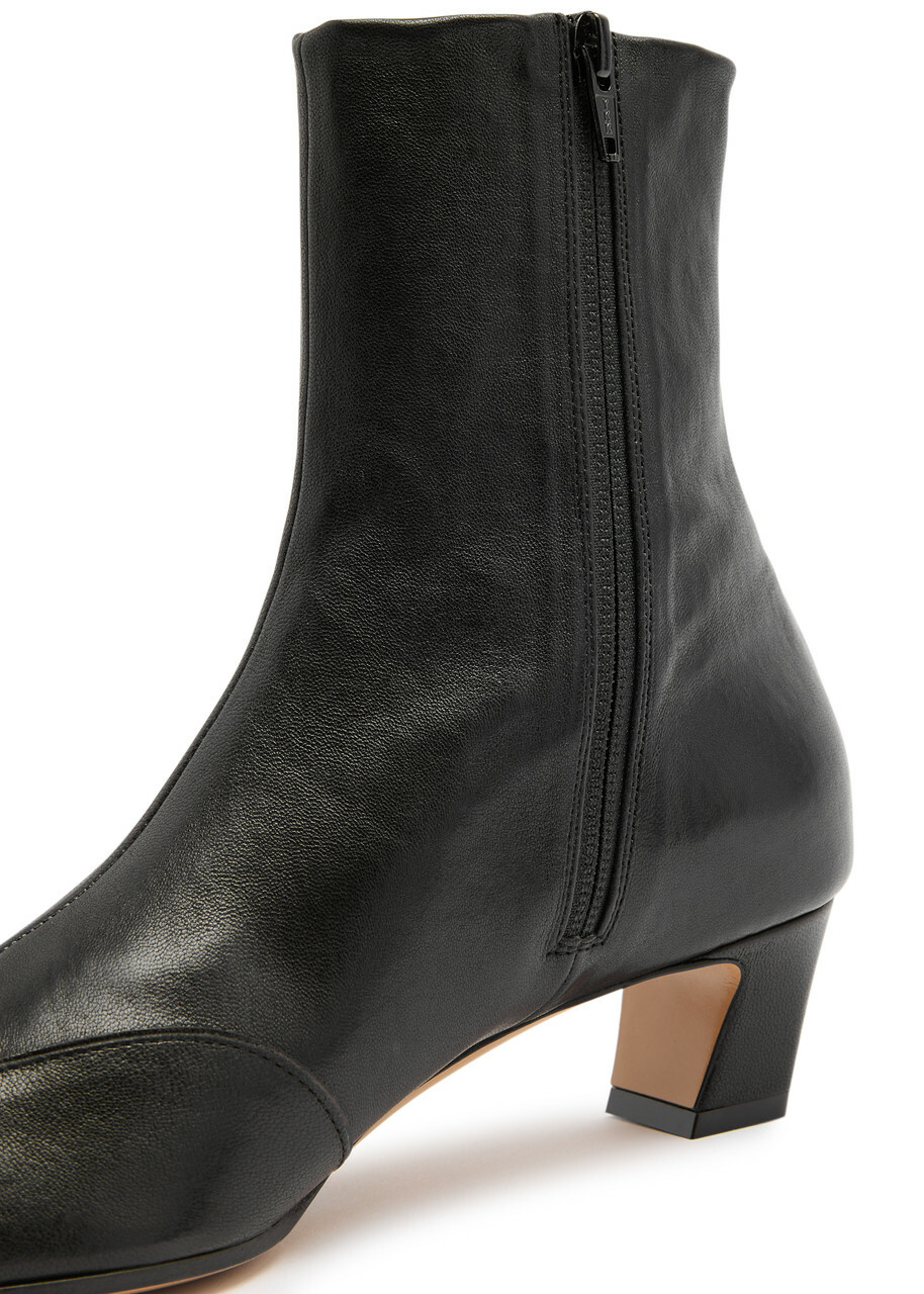【送料&関税込】Khaite nevada 40 Black Leather Ankle Boots Nevada Stretch High Boot in Black with Natural Python