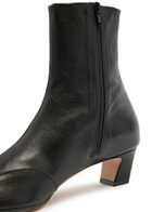 Khaite Nevada 40 Leather Ankle Boots Black