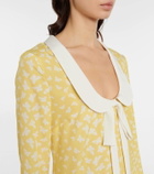 REDValentino Printed tie-neck midi dress