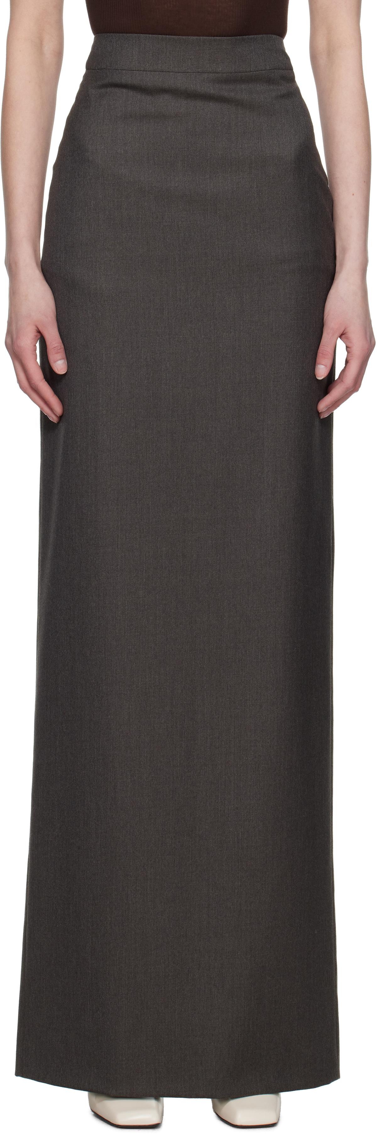 AARON ESH Gray Pencil Maxi Skirt
