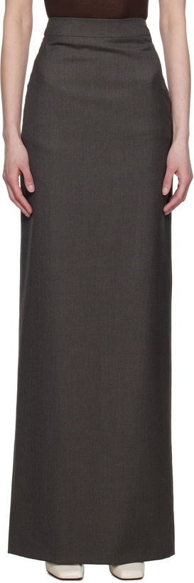 Photo: AARON ESH Gray Pencil Maxi Skirt