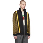 Gucci Brown and Black GG Eagle Track Jacket