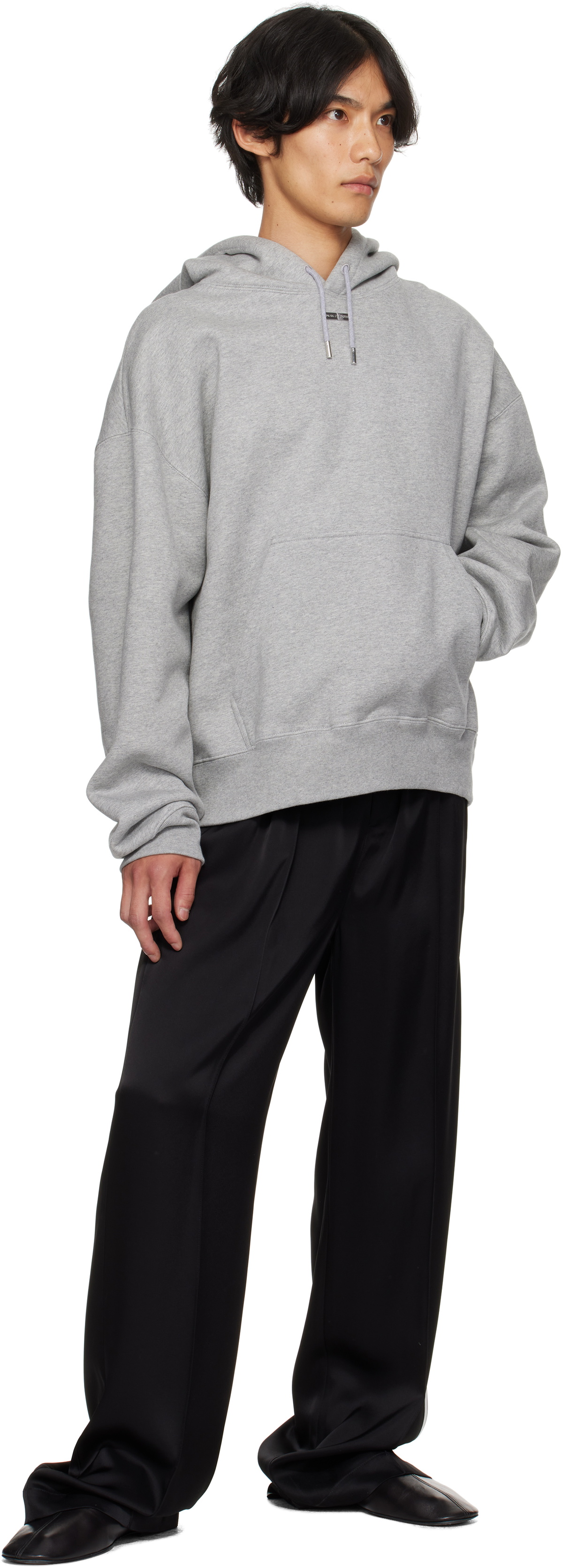 Mugler Gray Logo Hoodie