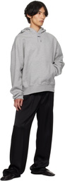 Mugler Gray Logo Hoodie