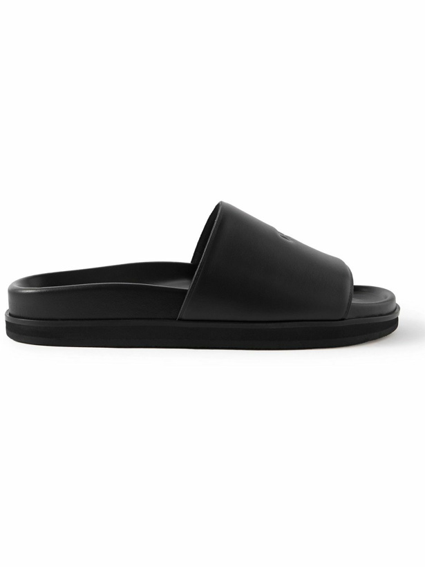 Photo: Off-White - Logo-Debossed Leather Slides - Black