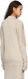 POST ARCHIVE FACTION (PAF) Beige Paneled Long Sleeve T-Shirt