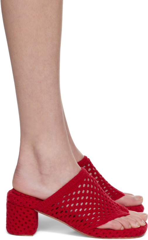 Photo: Isa Boulder SSENSE Exclusive Red Knit Heeled Sandals