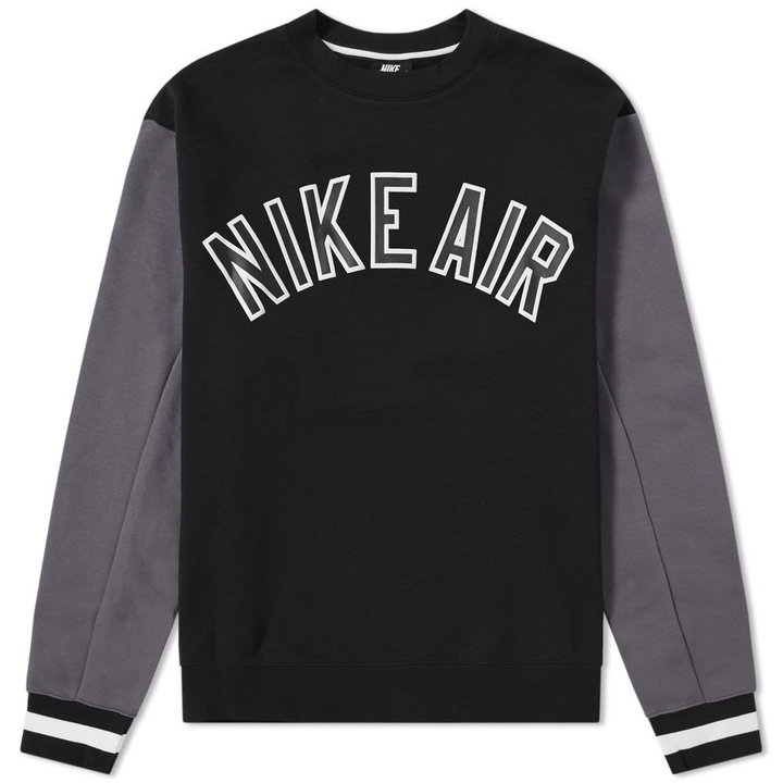 Photo: Nike Air Varsity Crew Sweat Black & Dark Grey