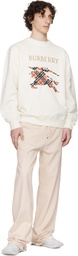 Burberry White Intarsia EKD Sweatshirt