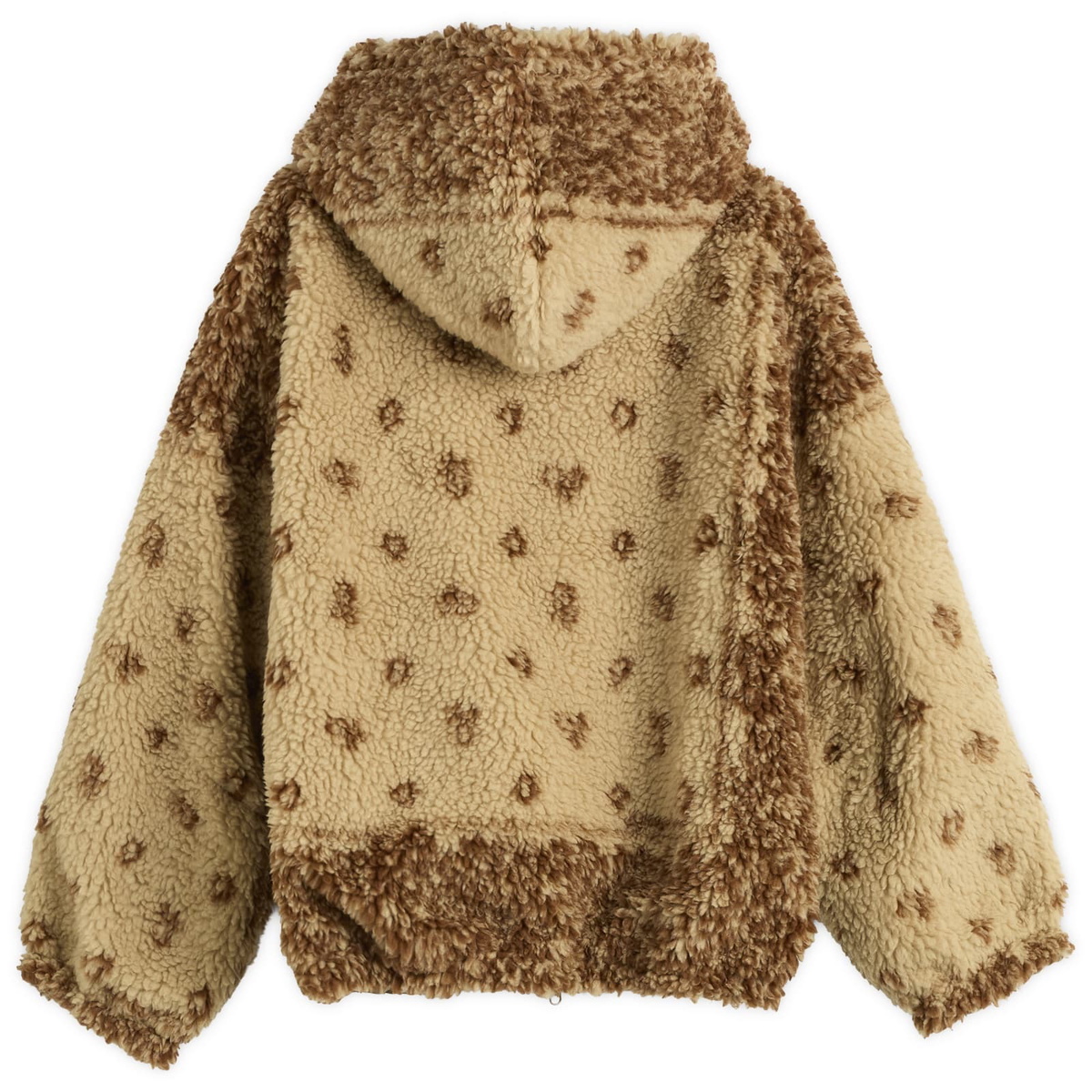 NOMARHYTHM TEXTILE Men's DYG Reversible Sherpa Fleece Hoodie in Beige
