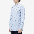 Comme des Garçons SHIRT Men's x Lacoste Multi Croc Stripe Shirt in White/Blue