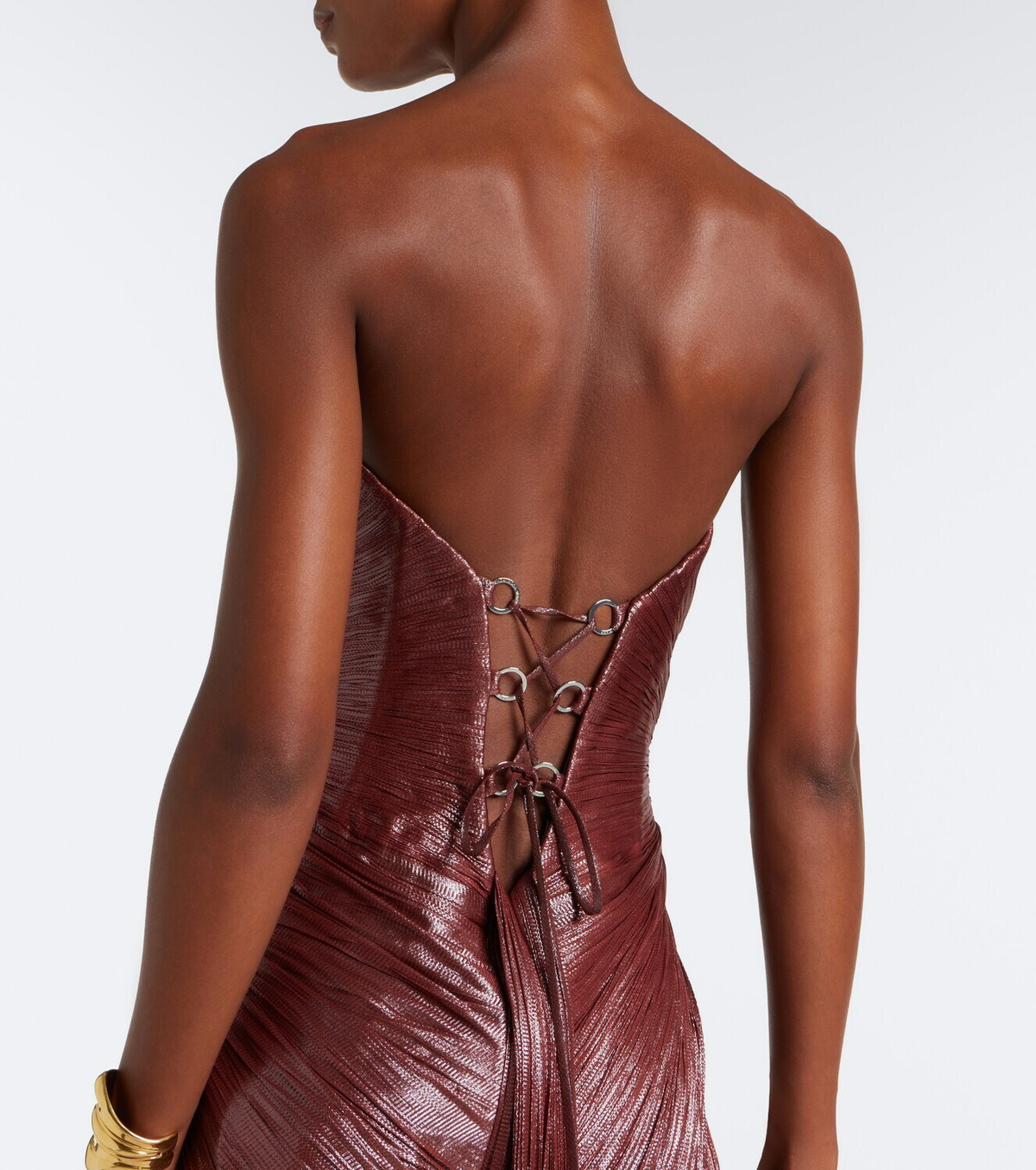Maria Lucia Hohan Huda metallic corset gown
