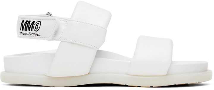 Photo: MM6 Maison Margiela Kids White Leather Sandals