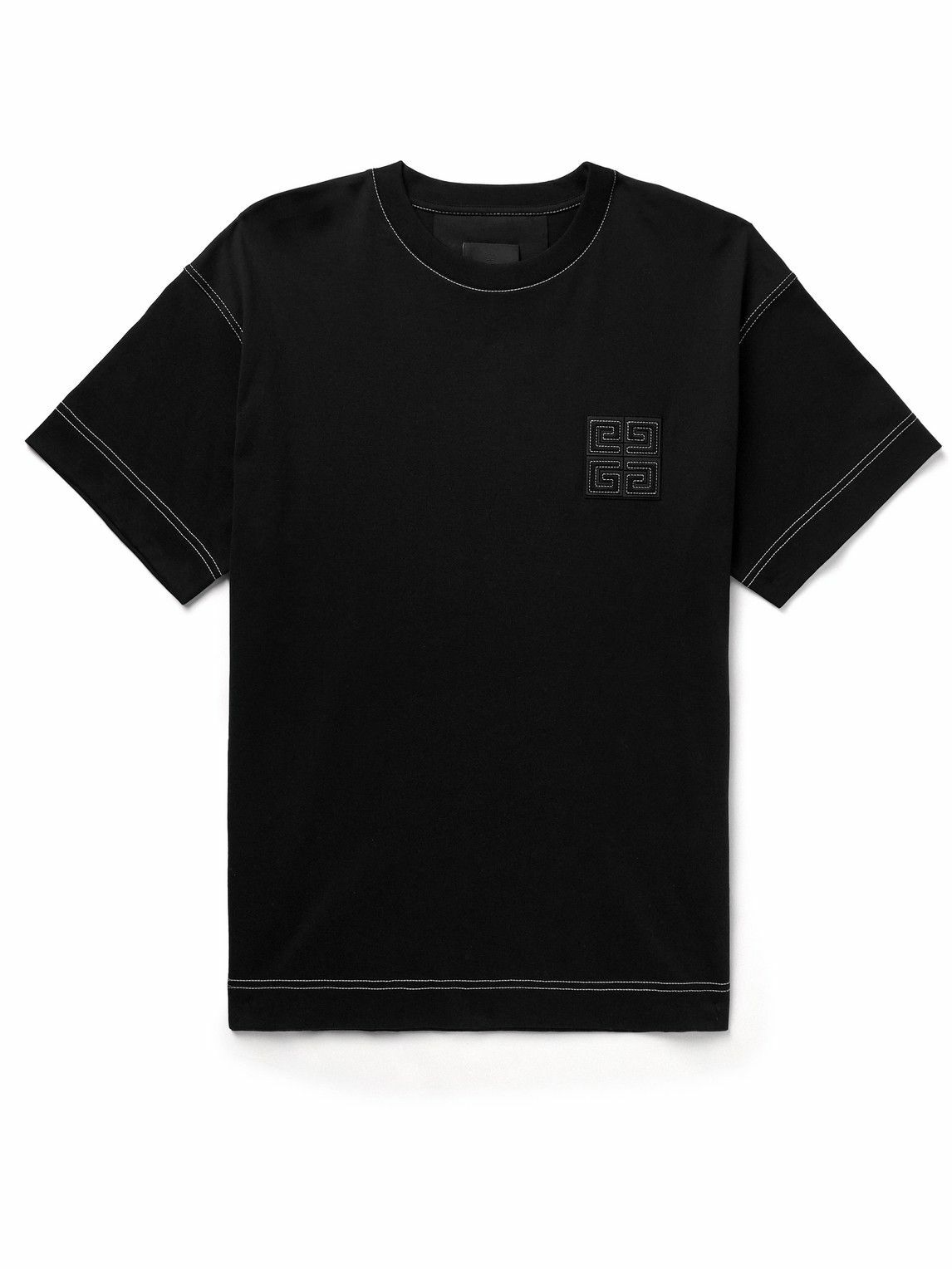 Givenchy Black Logo-Embroidered Organic-Cotton T-Shirt