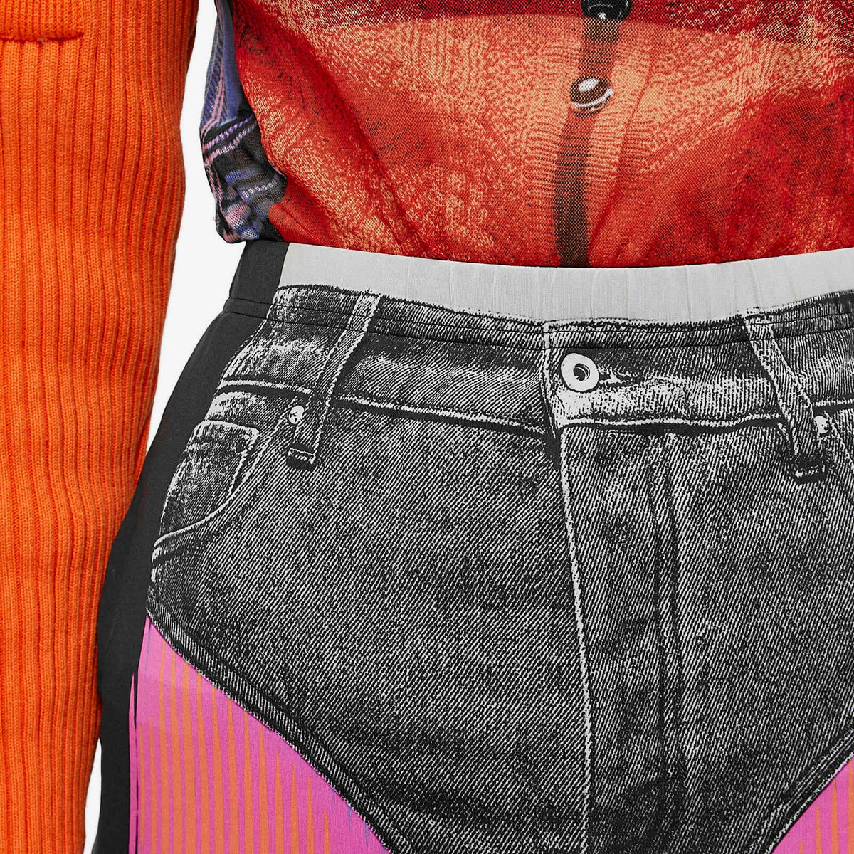 Jean Paul Gaultier and Y/Project ミニスカート Y-Project Women's x Jean Paul Gaultier Trompe L'Oeil Janty Mini