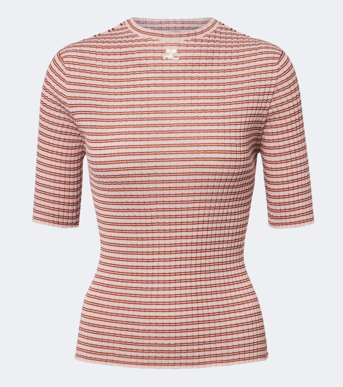 Courrèges Striped cotton-blend T-shirt