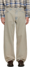 COOR Beige Back Side Color Washed Jeans
