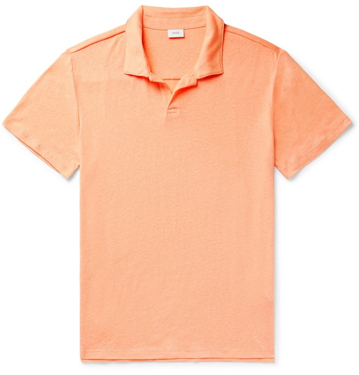 Photo: Onia - Shaun Linen-Blend Jersey Polo Shirt - Orange
